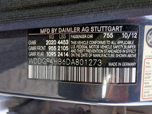 WDDGF4HB6DA801273 - 2013 MERCEDES-BENZ C 250 GRAY photo 10