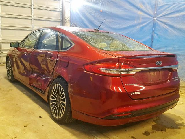 3FA6P0RU3HR119044 - 2017 FORD FUSION TIT RED photo 3