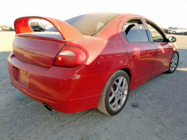 1B3ES66S64D598154 - 2004 DODGE NEON SRT-4 RED photo 4