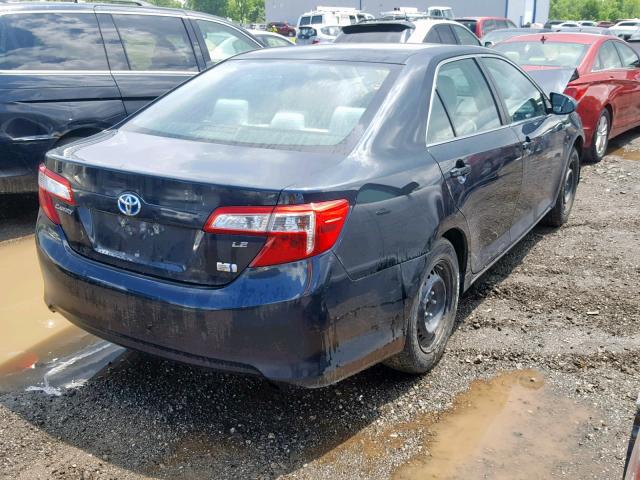 4T1BD1FK7CU010741 - 2012 TOYOTA CAMRY HYBR BLUE photo 4