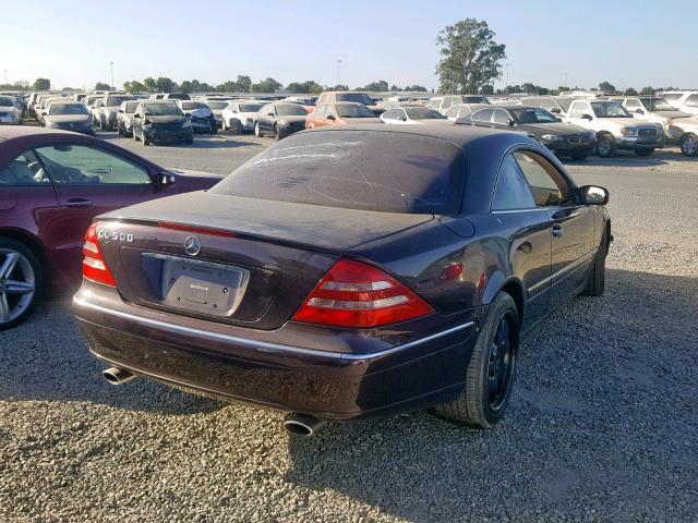 WDBPJ75J7YA001771 - 2000 MERCEDES-BENZ CL 500 PURPLE photo 4