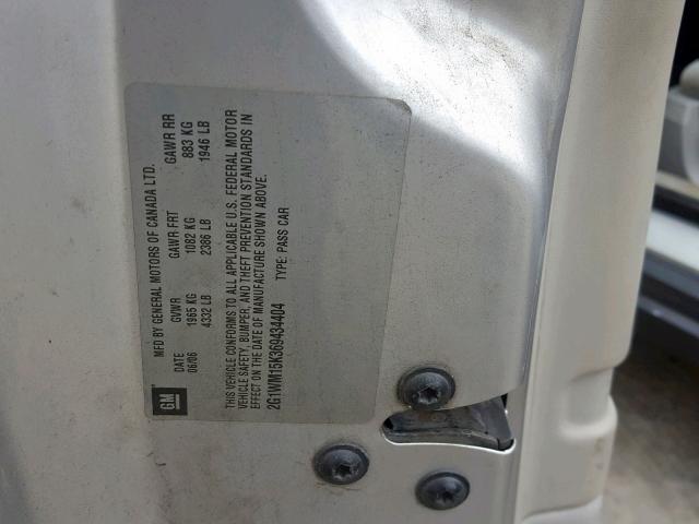 2G1WM15K369434404 - 2006 CHEVROLET MONTE CARL ვერცხლისფერი ფოტო 10