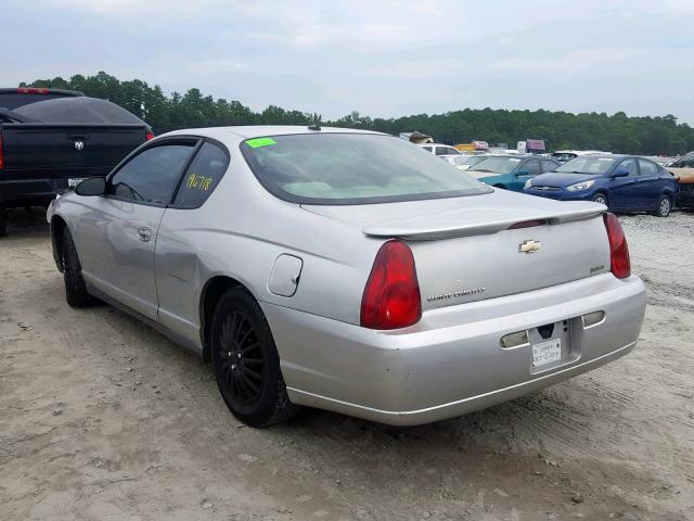 2G1WM15K369434404 - 2006 CHEVROLET MONTE CARL ვერცხლისფერი ფოტო 3