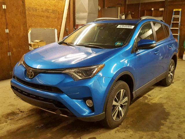 2T3RFREV0JW704730 - 2018 TOYOTA RAV4 ADVEN BLUE photo 2