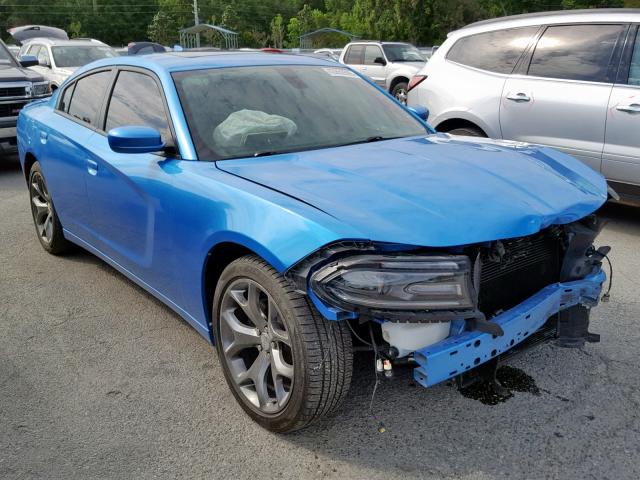 2C3CDXHG6FH916721 - 2015 DODGE CHARGER SX BLUE photo 1