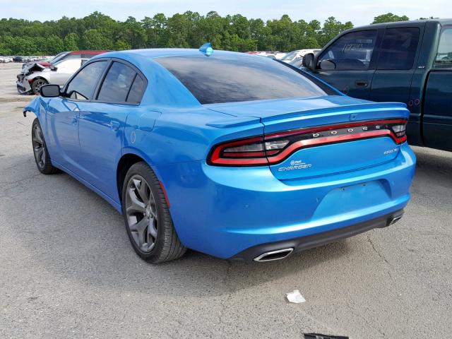 2C3CDXHG6FH916721 - 2015 DODGE CHARGER SX BLUE photo 3