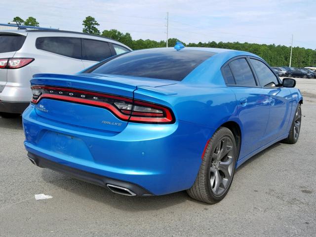 2C3CDXHG6FH916721 - 2015 DODGE CHARGER SX BLUE photo 4