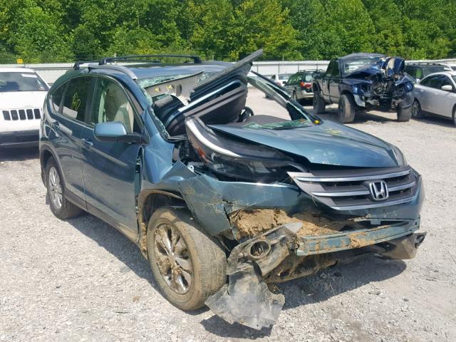 2HKRM4H79EH611367 - 2014 HONDA CR-V EXL BLUE photo 1