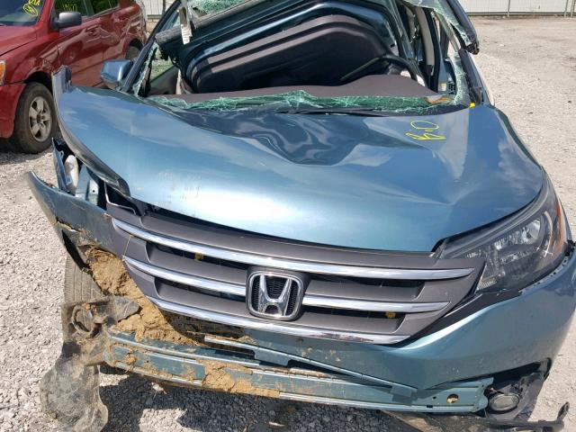 2HKRM4H79EH611367 - 2014 HONDA CR-V EXL BLUE photo 7