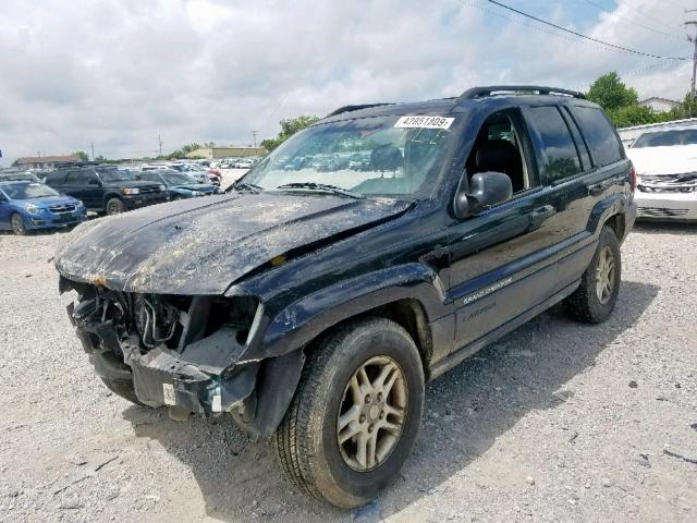 1J4GW48NX4C382735 - 2004 JEEP GRAND CHER BLACK photo 2