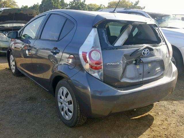 JTDKDTB38D1532795 - 2013 TOYOTA PRIUS C GRAY photo 3