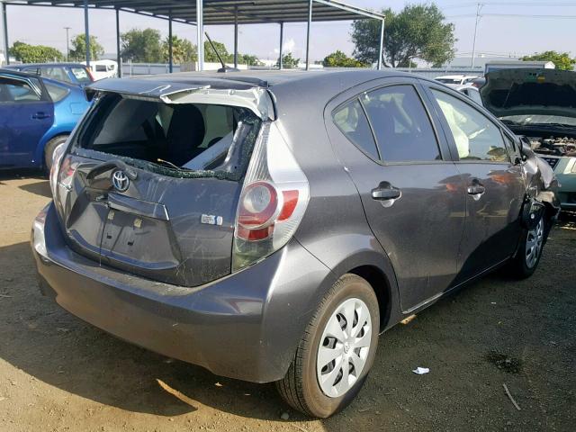 JTDKDTB38D1532795 - 2013 TOYOTA PRIUS C GRAY photo 4