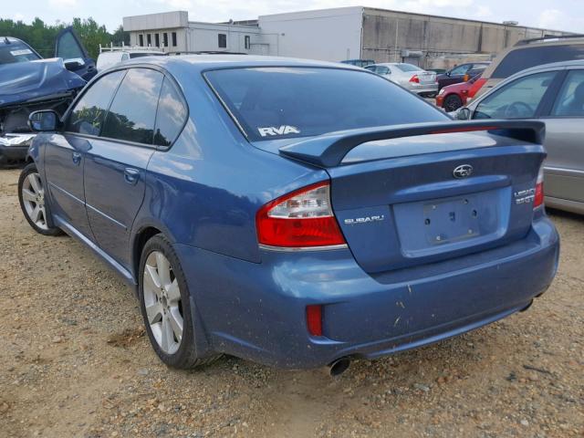 4S3BL676886212344 - 2008 SUBARU LEGACY GT BLUE photo 3