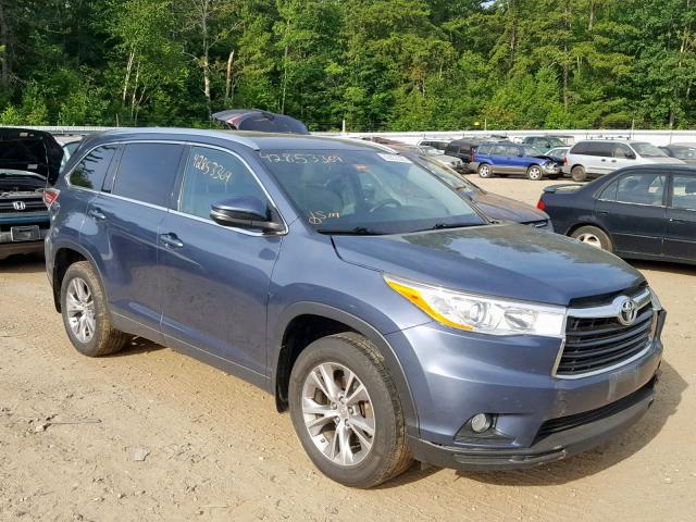 5TDJKRFH1ES070143 - 2014 TOYOTA HIGHLANDER BLUE photo 1