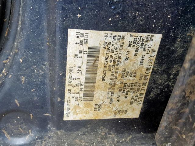 5LMFU28R24LJ29268 - 2004 LINCOLN NAVIGATOR შავი ფოტო 10