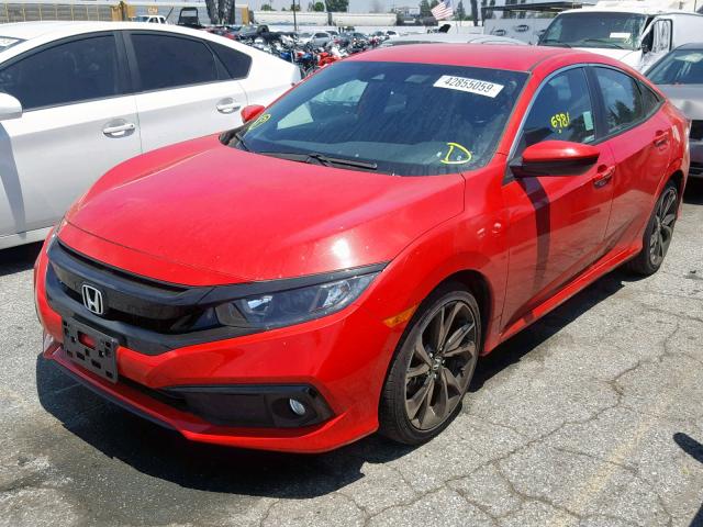 2HGFC2F8XKH524637 - 2019 HONDA CIVIC SPOR RED photo 2