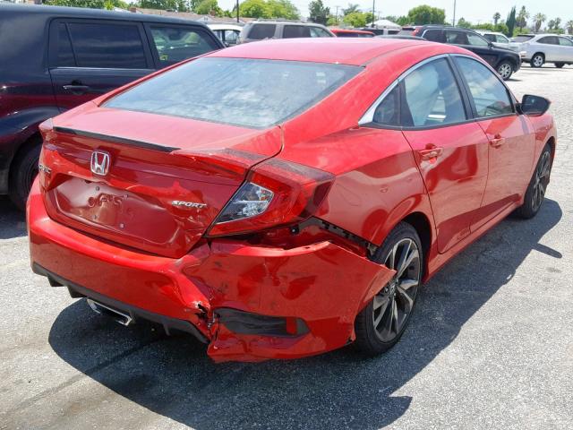 2HGFC2F8XKH524637 - 2019 HONDA CIVIC SPOR RED photo 4