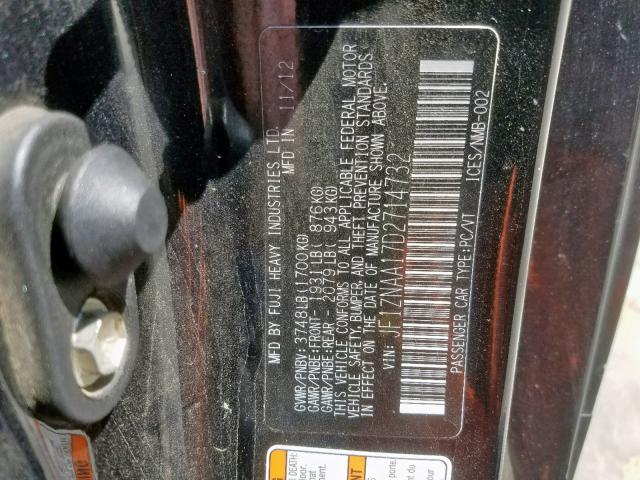 JF1ZNAA17D2714732 - 2013 TOYOTA SCION FR-S BLACK photo 10