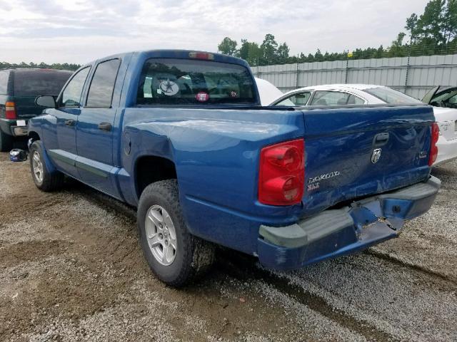 1D7HE48N85S261860 - 2005 DODGE DAKOTA QUA BLUE photo 3