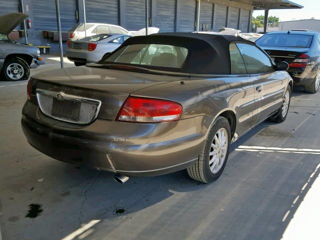 1C3EL55U61N597475 - 2001 CHRYSLER SEBRING LX BROWN photo 4