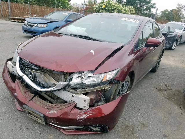 19XFB2F90EE236460 - 2014 HONDA CIVIC EXL 栗色 照片 2