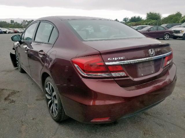 19XFB2F90EE236460 - 2014 HONDA CIVIC EXL 栗色 照片 3
