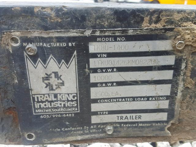 1TKU01426KM082260 - 1989 HOME TRAILER BLACK photo 8