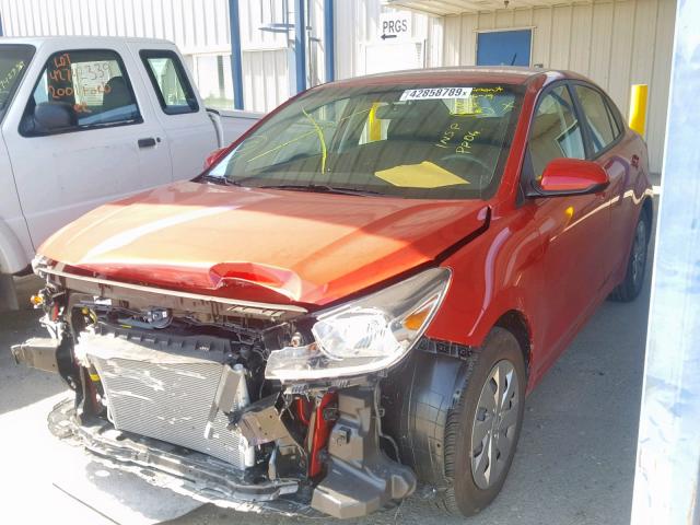 3KPA24AB9KE207731 - 2019 KIA RIO S RED photo 2