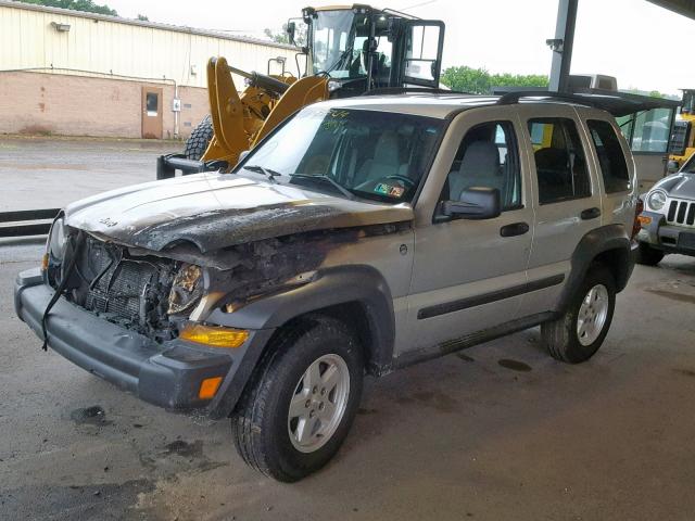 1J4GL48K57W537029 - 2007 JEEP LIBERTY SP SILVER photo 2