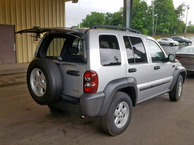 1J4GL48K57W537029 - 2007 JEEP LIBERTY SP SILVER photo 4