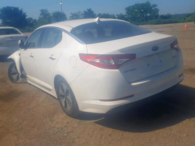 KNAGM4AD1C5019169 - 2012 KIA OPTIMA HYB WHITE photo 3