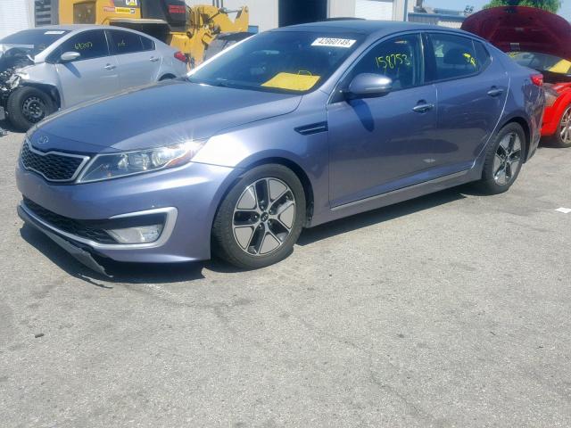 KNAGM4AD4C5015391 - 2012 KIA OPTIMA HYB BLUE photo 2