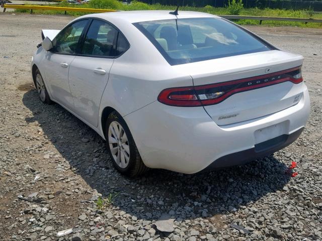 1C3CDFBB1ED742382 - 2014 DODGE DART SXT WHITE photo 3