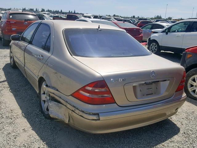 WDBNG75JX2A300443 - 2002 MERCEDES-BENZ S 500 GOLD photo 3