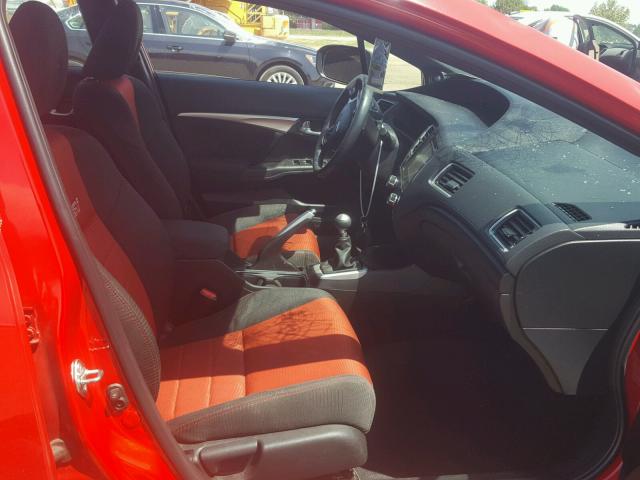 2HGFB6E59FH703078 - 2015 HONDA CIVIC SI RED photo 5