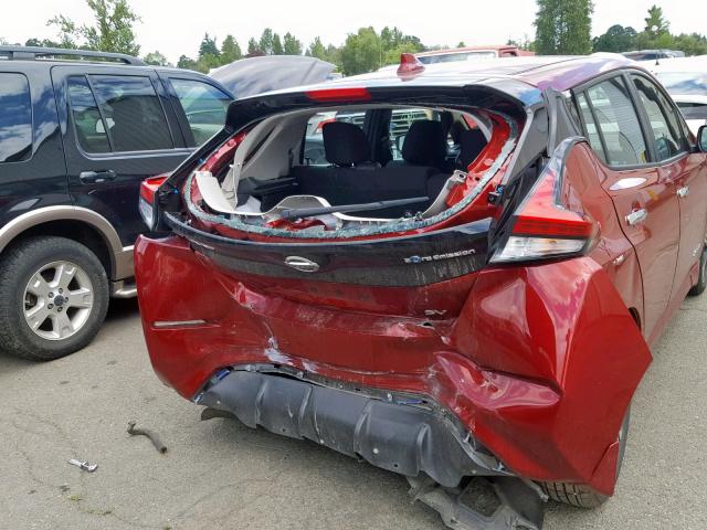 1N4AZ1CPXJC311823 - 2018 NISSAN LEAF S RED photo 9