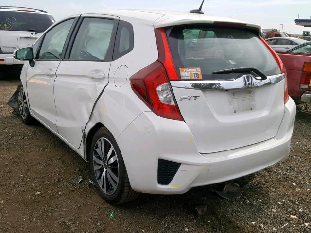 3HGGK5H81FM727896 - 2015 HONDA FIT EX WHITE photo 3