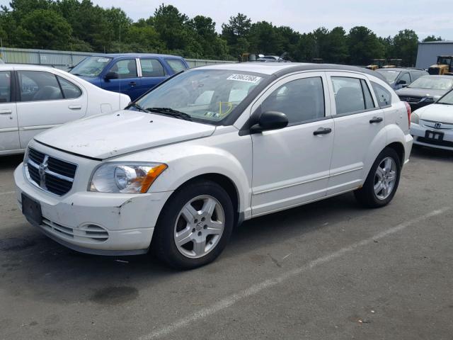 1B3HB48B78D795368 - 2008 DODGE CALIBER SX WHITE photo 2