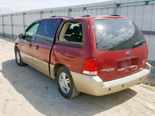 2FMDA58284BB24180 - 2004 FORD FREESTAR L RED photo 3