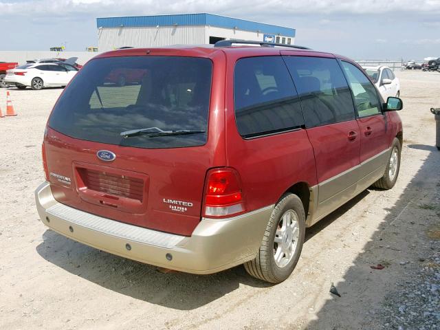 2FMDA58284BB24180 - 2004 FORD FREESTAR L RED photo 4