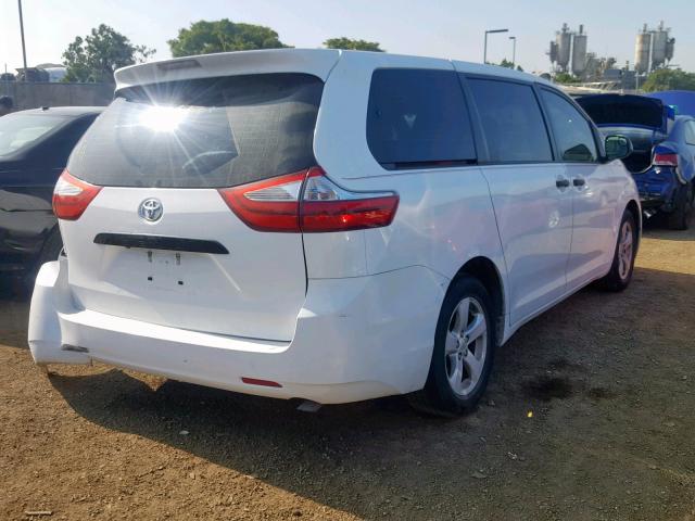 5TDZK3DC6FS659813 - 2015 TOYOTA SIENNA WHITE photo 4