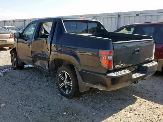 5FPYK1F75CB456015 - 2012 HONDA RIDGELINE BLACK photo 3