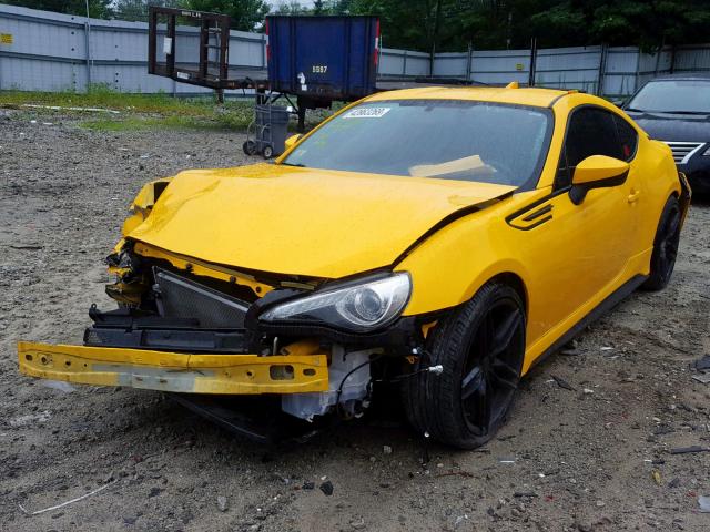 JF1ZNAA17F8705061 - 2015 TOYOTA SCION FR-S YELLOW photo 2