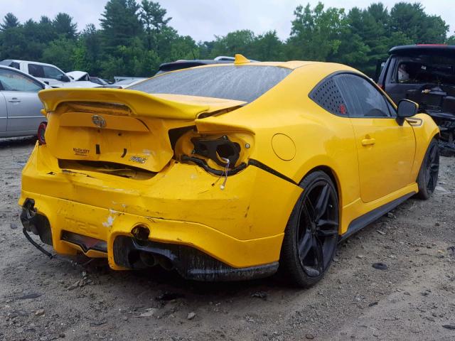 JF1ZNAA17F8705061 - 2015 TOYOTA SCION FR-S YELLOW photo 4