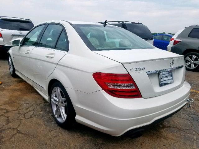 WDDGF4HBXCR212355 - 2012 MERCEDES-BENZ C 250 WHITE photo 3