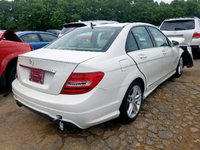 WDDGF4HBXCR212355 - 2012 MERCEDES-BENZ C 250 WHITE photo 4