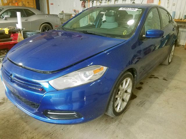 1C3CDFBH2DD708695 - 2013 DODGE DART SXT BLUE photo 2