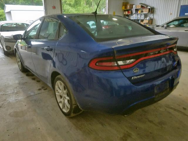 1C3CDFBH2DD708695 - 2013 DODGE DART SXT BLUE photo 3