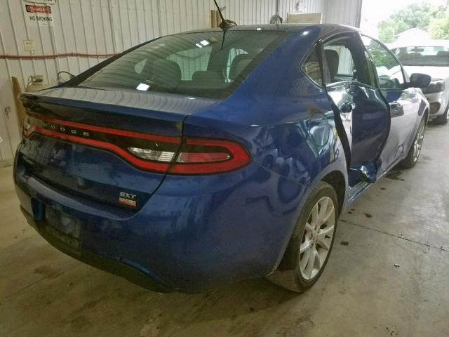 1C3CDFBH2DD708695 - 2013 DODGE DART SXT BLUE photo 4