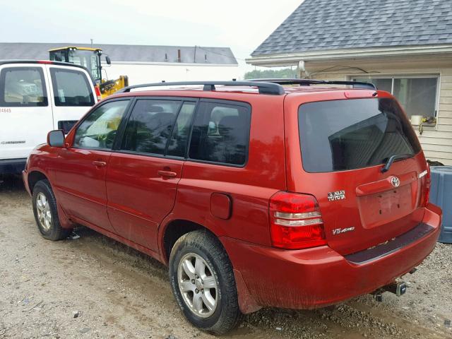 JTEHF21A220090867 - 2002 TOYOTA HIGHLANDER RED photo 3